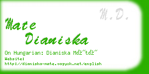 mate dianiska business card